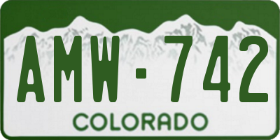 CO license plate AMW742