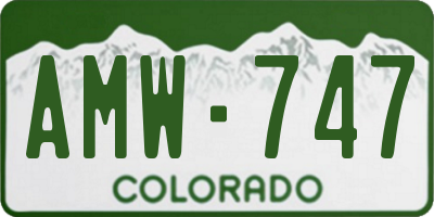 CO license plate AMW747