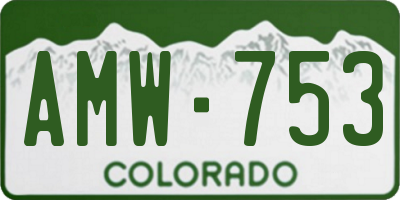 CO license plate AMW753