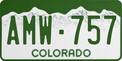 CO license plate AMW757