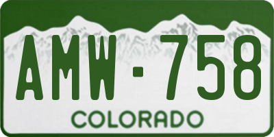 CO license plate AMW758