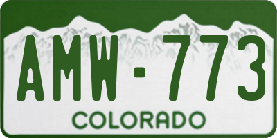 CO license plate AMW773