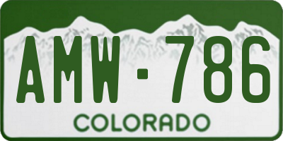 CO license plate AMW786