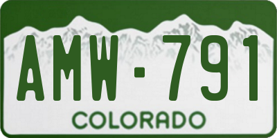 CO license plate AMW791