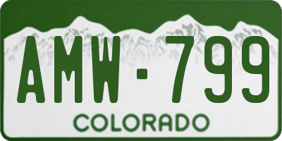 CO license plate AMW799