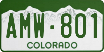CO license plate AMW801
