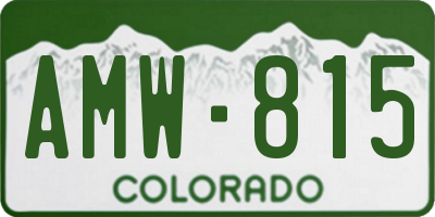 CO license plate AMW815