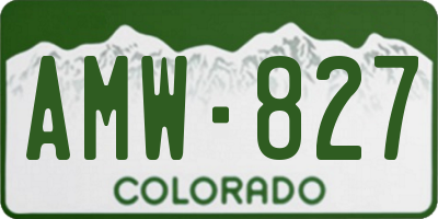 CO license plate AMW827