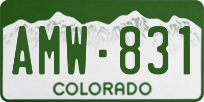CO license plate AMW831