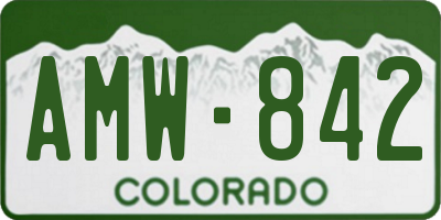 CO license plate AMW842