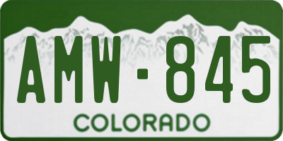 CO license plate AMW845