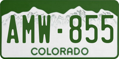 CO license plate AMW855