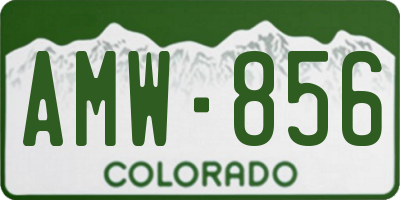 CO license plate AMW856