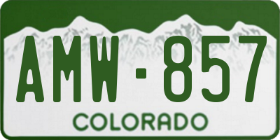 CO license plate AMW857