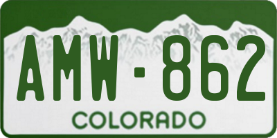 CO license plate AMW862