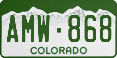 CO license plate AMW868