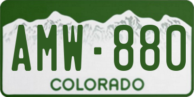 CO license plate AMW880