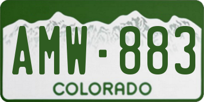 CO license plate AMW883