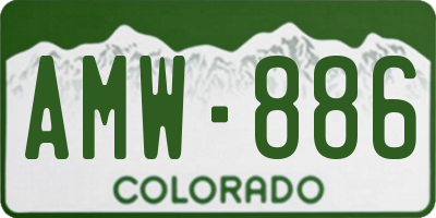 CO license plate AMW886