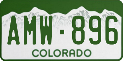 CO license plate AMW896