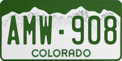 CO license plate AMW908