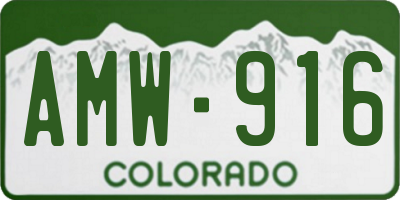 CO license plate AMW916