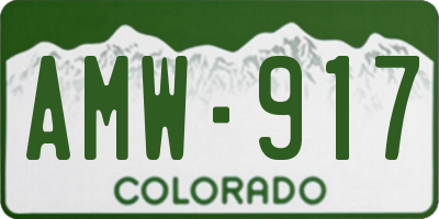 CO license plate AMW917