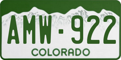 CO license plate AMW922