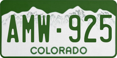 CO license plate AMW925