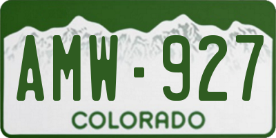 CO license plate AMW927