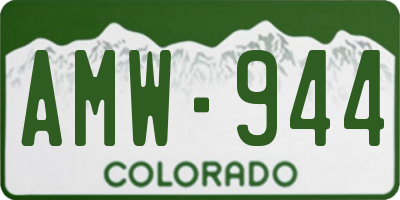 CO license plate AMW944