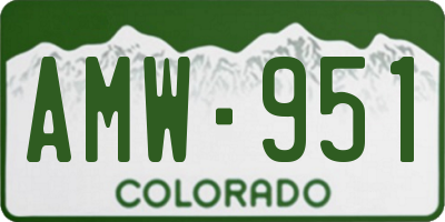 CO license plate AMW951