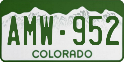 CO license plate AMW952
