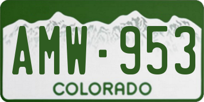 CO license plate AMW953
