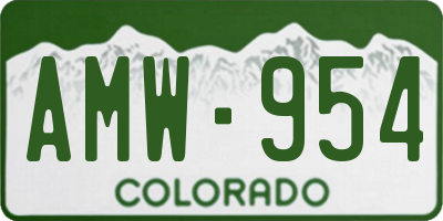 CO license plate AMW954