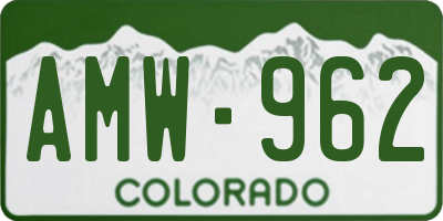 CO license plate AMW962