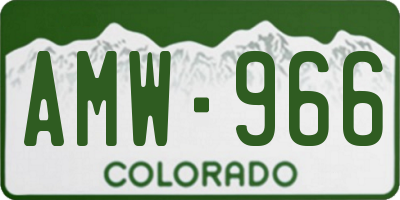 CO license plate AMW966