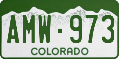 CO license plate AMW973
