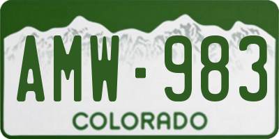 CO license plate AMW983