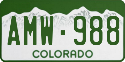 CO license plate AMW988