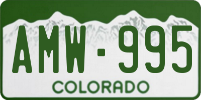 CO license plate AMW995