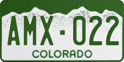 CO license plate AMX022