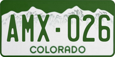 CO license plate AMX026