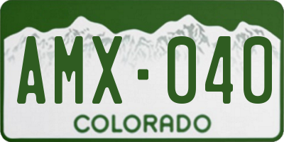CO license plate AMX040