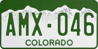 CO license plate AMX046