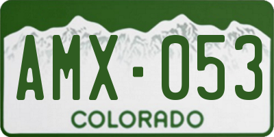 CO license plate AMX053