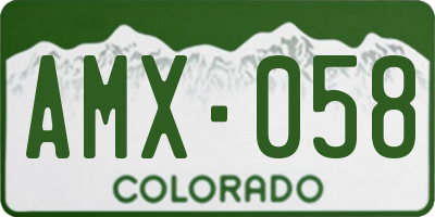 CO license plate AMX058