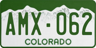 CO license plate AMX062