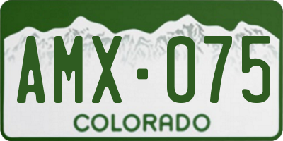 CO license plate AMX075