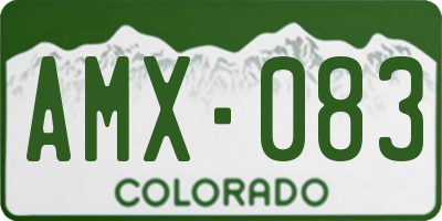 CO license plate AMX083